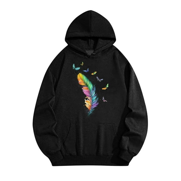 Women's Graphic Hoodies Oversized Hoodies 100% Cotton Sweatshirts Fall Fashion 2025 Pullover Sweatshirts Winter Clothes M