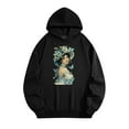 thumbnail image 1 of Women's Graphic Hoodies Oversized Hoodies Cotton Floral Hooded Sweatshirts Casual Fall Outfits 2025 Cute Tops with Pockets L, 1 of 3