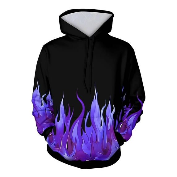 Women's Graphic Hoodies Trendy 3D Printed Drawstring Hooded Sweatshirt Pullover Long Sleeve Tops for Women and Men (XL, Purple 01)