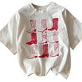 thumbnail image 1 of Women's Graphic Letter Tee Crew Neck Drop Shoulder Trendy Summer T Shirt Short Sleeve Vintage Car Print Top,womens shirts for summer,womens shirts casual short sleeve,womens casual summer shirts, 1 of 6