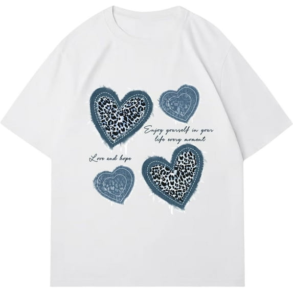 Women's Graphic Letter Tee Crew Neck Drop Shoulder Trendy Summer T Shirt Short Sleeve Vintage Car Print Top,womens shirts for summer,womens shirts casual short sleeve,womens casual summer shirts