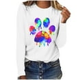 thumbnail image 1 of Women's Graphic Long Sleeve Tops Funny Print Crew Neck Casual Loose Sweatshirts Valentine Day Tee Gift to Ladies(White,S), 1 of 5