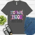 thumbnail image 1 of Women's Graphic Premium T-Shirt Motherhood Quote Colorful Retro Style, Asphalt, 3XL, 1 of 6