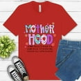 thumbnail image 1 of Women's Graphic Premium T-Shirt Motherhood Quote Colorful Retro Style, Red, 2XL, 1 of 6