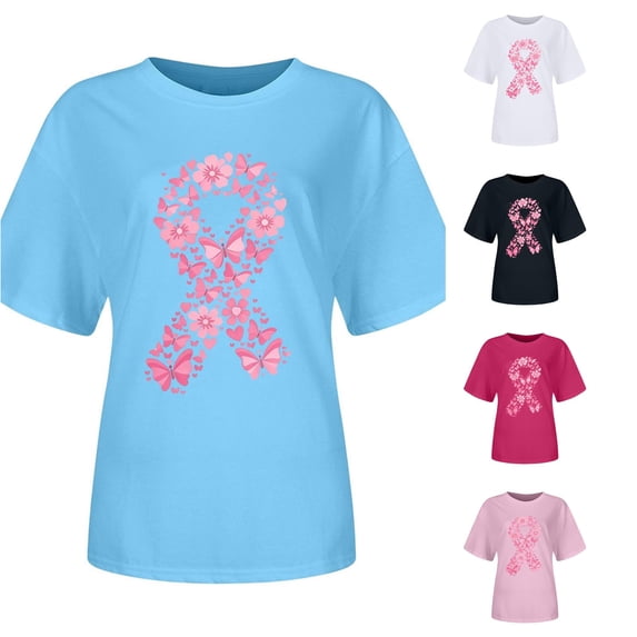 Women's Graphic Print Crew Neck Tee Lightweight Breathable T-shirt Lovely Active Accomplished