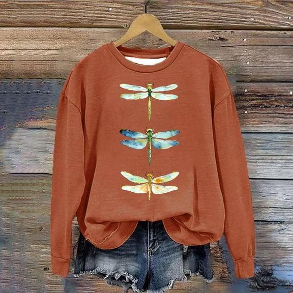 Women's Graphic Print Sweatshirt Round Neck Loose Fit Long Sleeve Casual Blouse