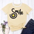 thumbnail image 1 of Women’s Graphic Print Tee Casual Short Sleeve T Shirt Funny Letter Printed T Shirts Summer Short Sleeve T-Shirt with Trendy Design for Daily Wear(Beige3,XXL), 1 of 5