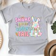 thumbnail image 1 of Funny Bunny Graphic T-Shirt | Pastel Rabbit Butt Design Tee for Women, Sport Grey, Size 2XL, 1 of 6