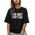 thumbnail image 1 of Women's Graphic T-Shirt Black S Women's Tops I Don't Care Crew Neck Short Sleeve Shirts for Women, 1 of 3