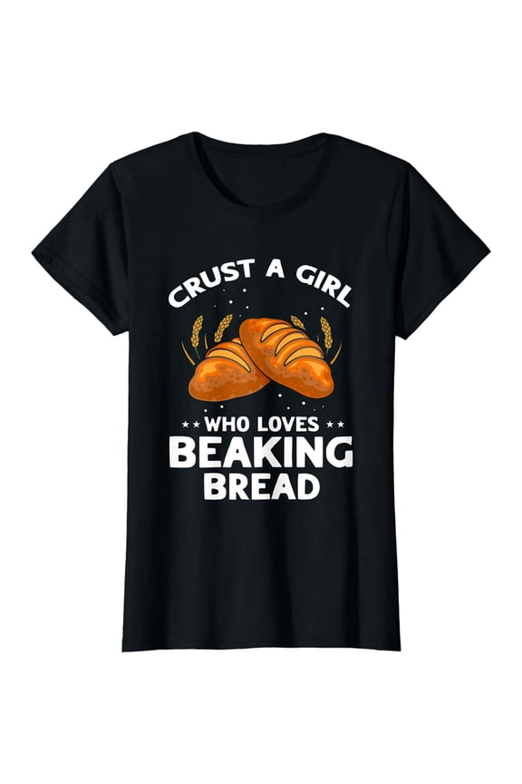 Women's Graphic T-Shirt Funny Bread Baking Quote Print Casual Cotton Blend Sizes S-4XL