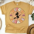 thumbnail image 1 of Women's Graphic T-Shirt Funny Halloween Witch Please Tee Pastel Aesthetic, Gold, Size M, 1 of 6