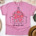 thumbnail image 1 of Women’s Graphic T-Shirt Praying Mama Church Floral Print | Christian Faith Tee, Azalea, Size XL, 1 of 4