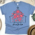 thumbnail image 1 of Women’s Graphic T-Shirt Praying Mama Church Floral Print | Christian Faith Tee, CarolinaBlue, Size L, 1 of 4