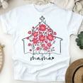 thumbnail image 1 of Women’s Graphic T-Shirt Praying Mama Church Floral Print | Christian Faith Tee, White, Size L, 1 of 4