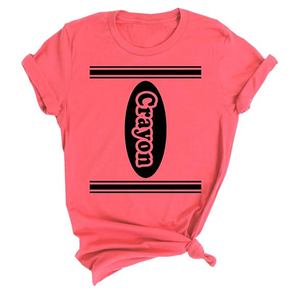 Women's Graphic T Shirt Print Blouses Crew Neck Short Sleeve Tee Tops (Watermelon Red XL)