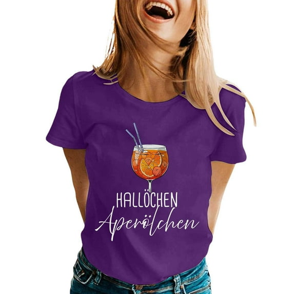 Women's Graphic T-Shirt Short Sleeve Summer Tee Top Casual Comfortable Blended Shirt