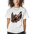 thumbnail image 1 of Women's Graphic T-Shirt White 2XL Women's Tops ROCK Crew Neck Short Sleeve Shirts for Women, 1 of 3