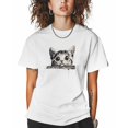 thumbnail image 1 of Women's Graphic T-Shirt White 3XL Women's Tops Cute Cat Crew Neck Short Sleeve Shirts for Women, 1 of 3
