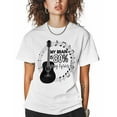 thumbnail image 1 of Women's Graphic T-Shirt White L Women's Tops Song Lyrics and Guitar Crew Neck Short Sleeve Shirts for Women, 1 of 3