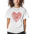 thumbnail image 1 of Women's Graphic T-Shirt White M Women's Tops Red Love Hearts Crew Neck Short Sleeve Shirts for Women, 1 of 3