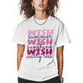 thumbnail image 1 of Women's Graphic T-Shirt White S Women's Tops Pink Wish Crew Neck Short Sleeve Shirts for Women, 1 of 3