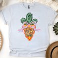 thumbnail image 1 of Women's Graphic T-Shirt with Pastel Carrot and Bow Print, Ash, Size S, 1 of 6