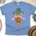 thumbnail image 1 of Women's Graphic T-Shirt with Pastel Carrot and Bow Print, CarolinaBlue, Size XL, 1 of 6