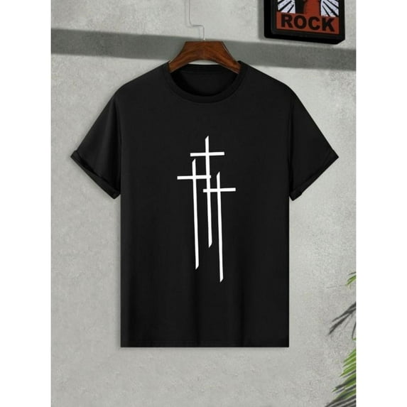 Women's Graphic Tee, Casual Short Sleeve Tops, Soft Comfort Shirt, Trendy Summer & Four Seasons Wear,Classic,cotton,black,S-5XL