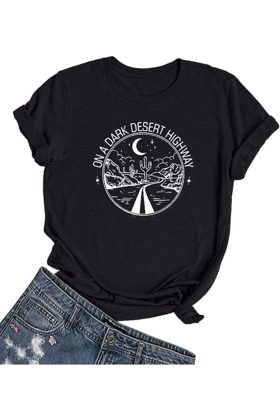 Women's Graphic Tees Oversized T Shirts Summer Short Sleeve Casual Crewneck Letter Printed Tee Tops