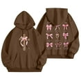 thumbnail image 1 of Women's Graphic Word Hooded Sweatshirt Preppy Style Long Sleeve Casual Pullover Top, 1 of 7