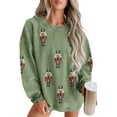 thumbnail image 1 of Women's Grass Green Christmas Nutcracker Graphic Corded Pullover Sweatshirt - [ZhiHiMeRi] | (US 20-22)2XL, 1 of 10