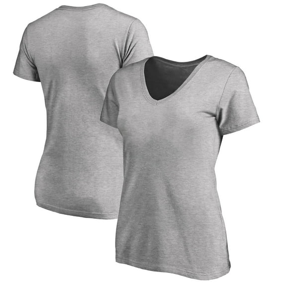 Women's Gray 100% Cotton V-Neck Short Sleeve T-Shirt - Casual Comfort for Everyday Wear