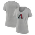 thumbnail image 1 of Women's Gray Arizona Diamondbacks Official Logo V-Neck T-Shirt, 1 of 3