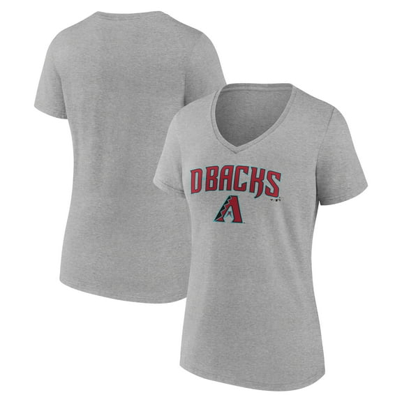 Women's Gray Arizona Diamondbacks Team Lockup V-Neck T-Shirt