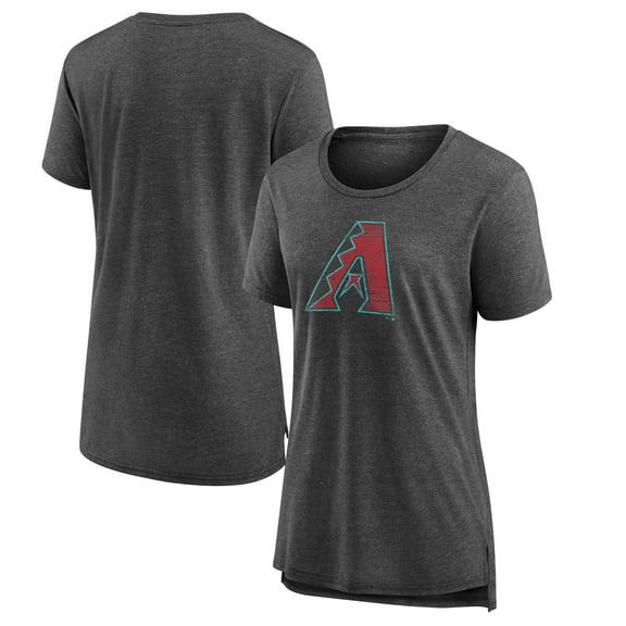 Women's Gray Arizona Diamondbacks Weathered Official Logo Tri-Blend T-Shirt
