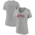 thumbnail image 1 of Women's Gray Arkansas Razorbacks Basic Arch V-Neck T-Shirt, 1 of 3