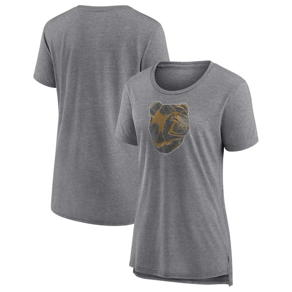 Women's Gray Boston Bruins Slow Whistle Tri-Blend T-Shirt