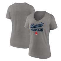 Women's Gray Boston Red Sox Beauty And The Monstah V-Neck T-Shirt