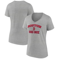 Women's Gray Boston Red Sox Heart and Soul V-Neck T-Shirt