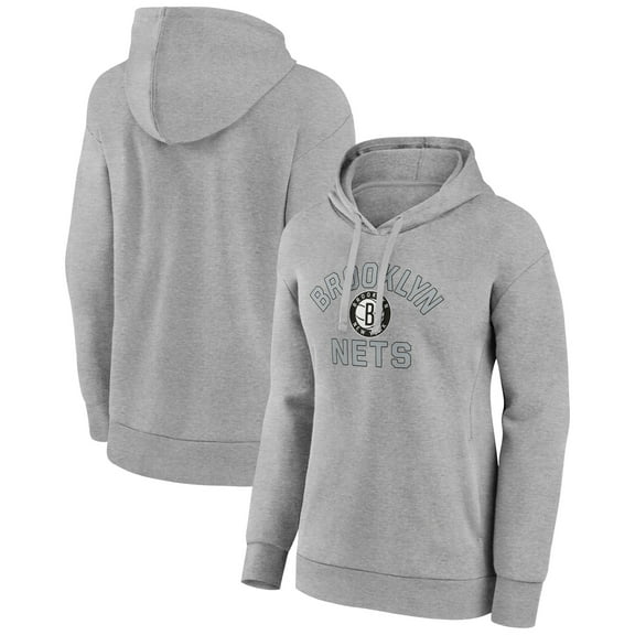 Women's Gray Brooklyn Nets Overtime Pullover Hoodie