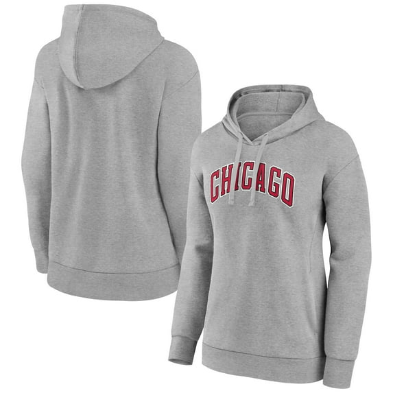 Women's Gray Chicago Bulls Alternate Logo Pullover Hoodie