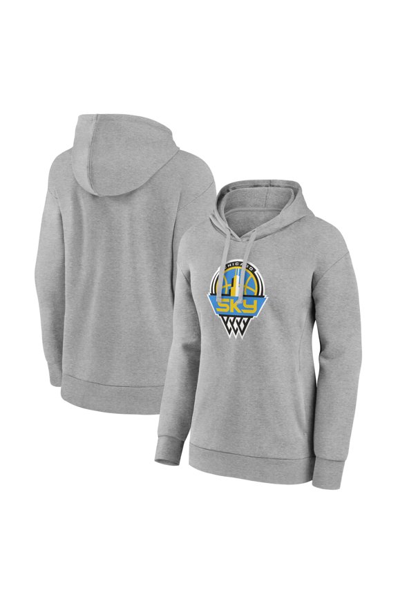 Women's Gray Chicago Sky Primary Logo Pullover Hoodie