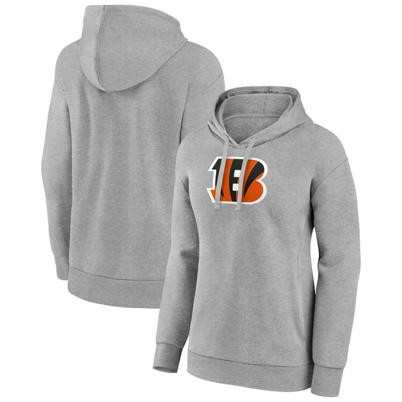 Women's Gray Cincinnati Bengals Primary Logo Pullover Hoodie
