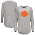 thumbnail image 1 of Women's  Gray Clemson Tigers Oversized Cuddle Raglan Tri-Blend Pullover Sweatshirt, 1 of 3