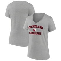 Women's Gray Cleveland Guardians Heart and Soul V-Neck T-Shirt