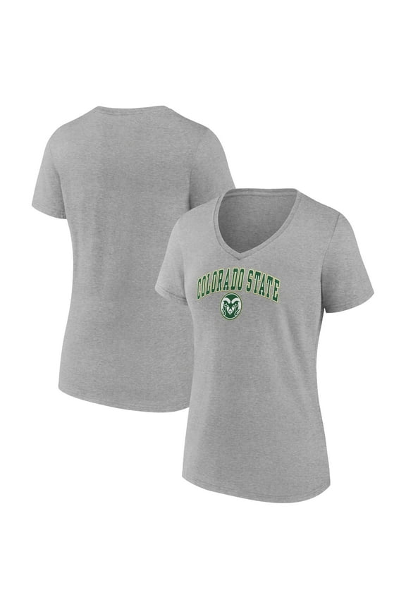 Women's Gray Colorado State Rams Campus V-Neck T-Shirt