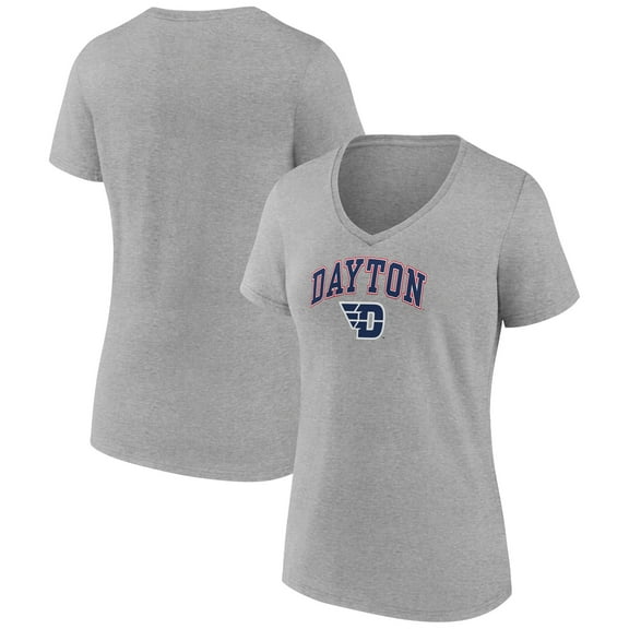 Women's Gray Dayton Flyers Campus V-Neck T-Shirt