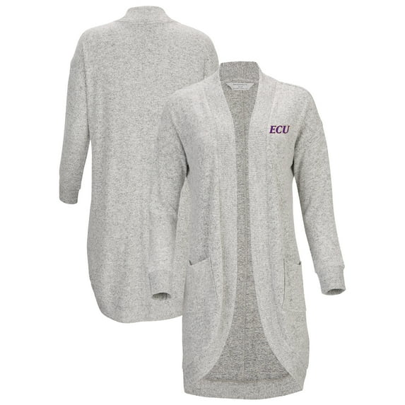 Women's Gray ECU Pirates Oversized Cuddle Tri-Blend Cardigan