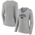 thumbnail image 1 of Women's Gray Florida Gators Campus Long Sleeve V-Neck T-Shirt, 1 of 3