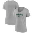 thumbnail image 1 of Women's Gray Hawaii Warriors Campus V-Neck T-Shirt, 1 of 3